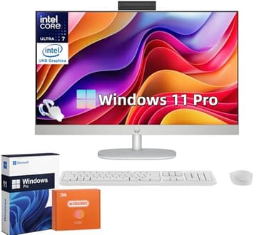 HP All-in-One Touchscreen Desktop Computer, 27" FHD IPS, Adjustable Height, Intel Ultra 7 155U (Up to 4.8 GHz), Intel Graphics, 32GB DDR5, 1TB SSD, Wireless KB & Mouse, Windows 11 Pro, w/Accessories - Image 1