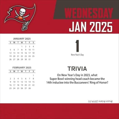 Turner Sports Tampa Bay Buccaneers 2025 Box Calendar (25998053057) - Image 3