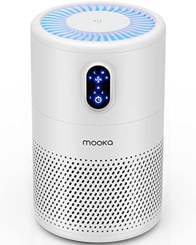 MOOKA Air Purifiers for Home Large Room up to 1076 ft², H13 True HEPA Air Filter Cleaner, Odor Eliminator, Remove Smoke Dust Pollen Pet Dander, Night Light(Available for California) - Image 1