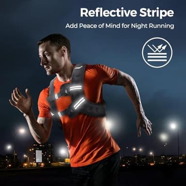 PACEARTH Weighted Vest,4lb/6lb/10lb/12lb/16lb/20lb/25lb/30lb Weight Vest with Reflective Stripe, Body Weight Vests Adjustable for Men, Women Workout, Strength Training, Running, Walking, Jogging - Image 9