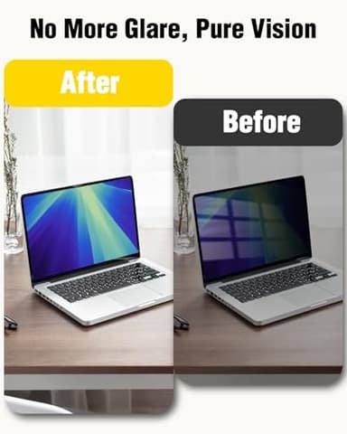 F FORITO Magnetic Privacy Screen Protector Compatible with MacBook Air 13.6 inch (2022-2025, M2, M3, M4), 360° Anti Peeping Removable Anti Blue Light Anti Glare Laptop Privacy Screen Shield - Image 4