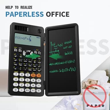 Scientific Calculators for Students 991ES Office Calculators Desktop, ROATEE 4-Line Display Calculator with Erasable LCD Writing Tablet, Solar Battery Power with Notepad Calculator for School - Image 3