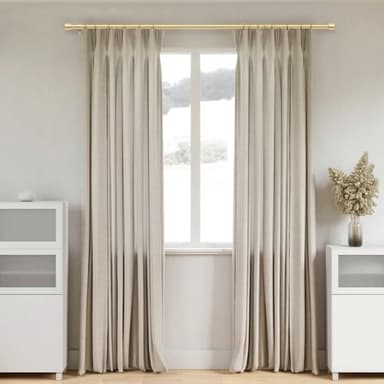 GEEBOBO Gold Curtain Rods for Windows 66 to 120 Inch, 1 Inch Adjustable Heavy Duty Easy Install Curtain Rods Set for Outdoor, Patio, Farmhouse, Bedroom, Living Room (Gold, 30"-120") - Image 4