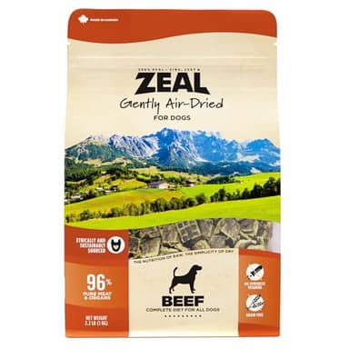 ZEAL Canada Air-Dried Beef Recipe for Dogs - High Protein, Natural Superfoods, Nutrient Rich, No Fillers, Grain Free, Complete & Balanced (Beef, 2.2 lb) - Image 1
