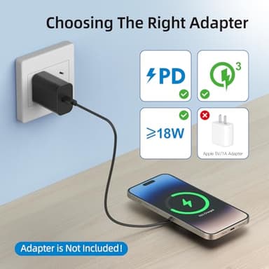 PINRUIGE Magnetic Wireless Charger for iPhone 15W Max Fast for Mag-Safe Wireless Charging Pad Compatible for iPhone 16/16 Pro/Pro Max/15/14/13/12/11/Pro with Wall Charger for USB-A Converter, Black - Image 6