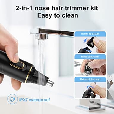 XOOMRSCP Nose Hair Trimmer for Men, 2025 Painless USB Rechargeable Nose Hair Trimmer, Ear and Nose Hair Trimmer for Men, Professional Facial Hair Trimmer with IPX7 Waterproof Dual Edge Blades - Image 6