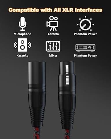 VANDESAIL XLR Cables 2 ft 2 Pack, Premium XLR Male to Female Microphone Patch Cables 3 Pin Mic Cords DMX512 Cable Compatible with Speakers, Mixer, Stage Light - Image 7
