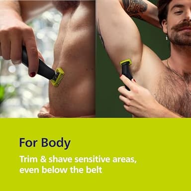 Philips Norelco OneBlade 360 Pro Face + Body, Hybrid Electric Beard Trimmer, Shaver and Bodygroomer, with 360 Blade Technology, Model QP6552/90 - Image 3
