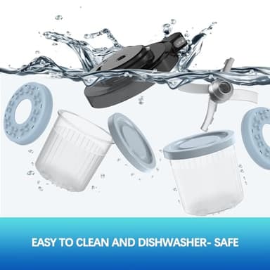 for Ninja Creami Pints and Lids-4 Pack, 16OZ Container Compatible with NC299AMZ & NC300s Series Ice Cream Makers, Extra Cups Replacement for Ninja Creamy Containers Airtight Anti-slip Dishwasher Safe - Image 7