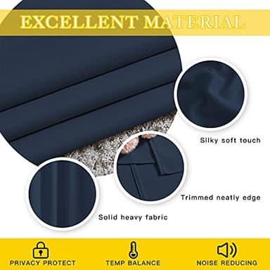 NICETOWN Navy Blue Blackout Room Divider Curtains 144 inch Length, Grommet Energy Saving Thermal Drapes Sound Reducing Window Treatments for Living Room, 1 Panel, W80 x L144 - Image 5