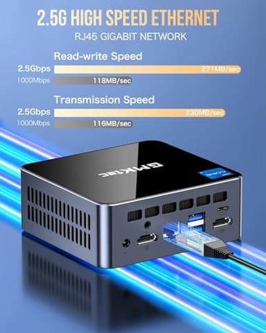 GMKtec Mini PC Intel Core i7-1195G7 (up to 5.0 GHz) 32GB DDR4 1TB SSD Desktop Mini Computers WiFi 6, BT 5.2/ DP, HDMI/RJ45 2.5G/USB4.0 - Image 6