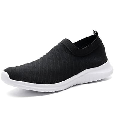 TIOSEBON Women's Walking Shoes Lightweight Mesh Slip-on- Breathable Running Soft Comfortable Sneakers 10 US Black - Image 2
