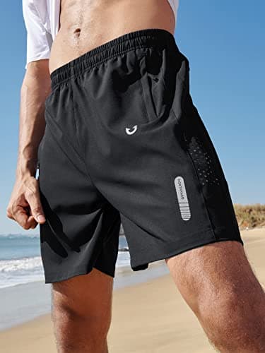 NORTHYARD Men's Athletic Running Shorts Quick Dry Workout Shorts 7"/ 5"/ 9" Lightweight Sports Gym Basketball Tennis Hiking Exercise Black M - Image 2