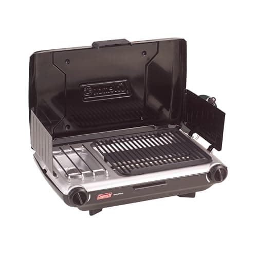 Coleman Tabletop Propane Gas Camping 2-in-1 Grill/Stove 2 Burner - Image 1