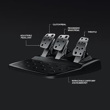Logitech G920 Driving Force Racing Wheel and Floor Pedals, Real Force Feedback, Stainless Steel Paddle Shifters, Leather Steering Wheel Cover for Xbox Series X|S, Xbox One, PC, Mac - Black - Image 7