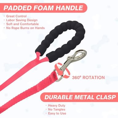 VTOPVMAX Martingale Collar for Dogs, Reflective Nylon Dog Collar with One 70.86 in Long Dog Leash, Quick Release Buckle, Adjustable Nylon Collars for Dogs Walking Training (Rose M) - Image 4