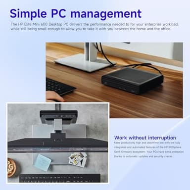 HP Elite 600 Mini Business Desktop, 13th Gen Intel 14-Core i5-13500T, 32GB DDR5 RAM, 1TB SSD, RJ-45, Wi-Fi 6, DP Port, HDMI, Win 11 Pro, Black, Bundle with UC310 64GB USB Flash Drive Retail White - Image 7
