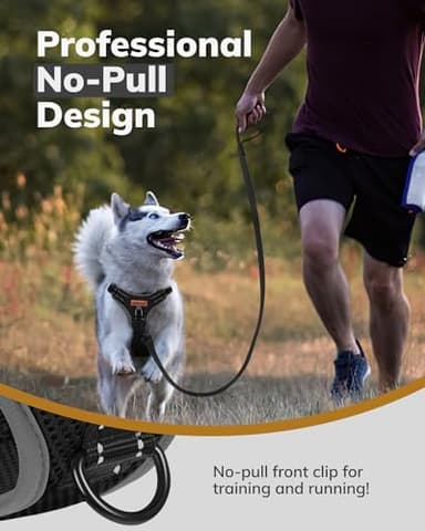 MIDOG No-Pull Dog Harness | Adjustable & Reflective Pet Harness Leash Set for Small Medium Large Dogs Walking, Training| No Choke, Front Clip, Soft Padded Vest with Easy Control Handle - Black, XS - Image 4