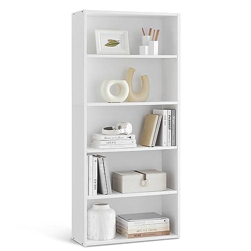 VASAGLE CUSTOS Collection - Bookshelf, 5-Tier Bookcase, Book Shelf, Open Storage Shelf, 9.4 x 23.6 x 52.8 Inches, for Living Room, Home Office, Dinning Room, Cloud White ULBC165T14 - Image 1