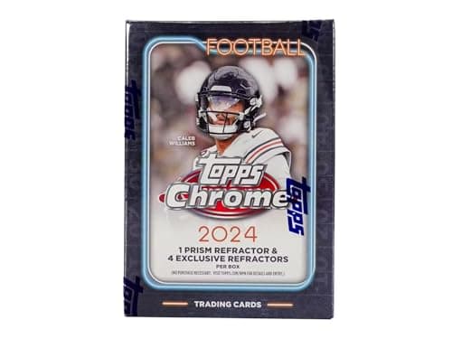 2024 Topps Chrome Football 7-Pack Trading Card Blaster Box (1 Prism Refractor Per Box) - Image 1