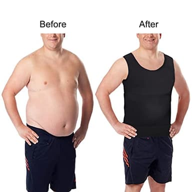 Mens Slimming Compression Shirt, Body Shaper Workout Tank Top, Gynecomastia Tummy Control Undershirts - Change in Seconds - Image 5