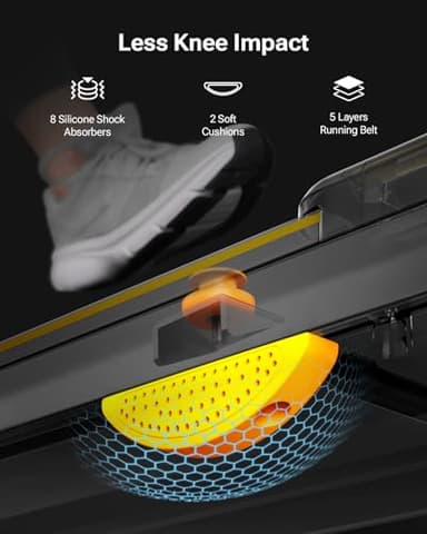 UREVO Walking Pad, Under Desk Treadmill for Home Office, Portable Desk Treadmill with Double Shock Absorption Remote Control LED Display, 265 Lb Capacity - Image 4