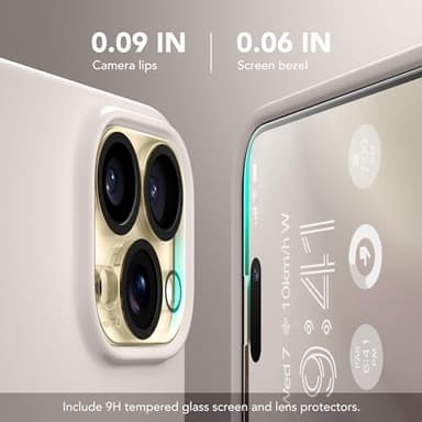 GONEZ for iPhone 14 Pro Case, Compatible with Magsafe, with Screen Protector + Camera Lens Protector, Soft Anti-Scratch Microfiber Lining, Shockproof Liquid Silicone Phone Cover, Stone - Image 6