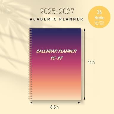 Monthly Planner 2025-2027, 2025 Calendar 36 Months, January 2025 - December 2027, 8.5" x 11", 3 Years Academic Planner Hard PVC Cover with Spiral Bound, Perfect for School & Office for Women & Men - Image 4