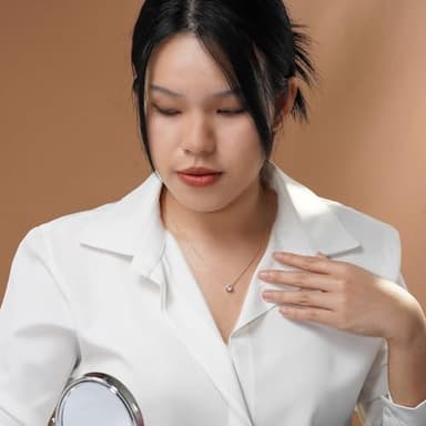 Abourt 1 Carat Moissanite Solitaire Pendant Necklace, Round Cut April Birthstone, 18K White Gold Over Silver Jewelry Gift for Women, 18-inch Chain (rose,4-april-moissanite) - Image 4