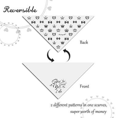Raisingwell Engagement Gift for Couples Dog Bandana 1 Pack 2 Pattern Reversible, She Said Yes Dog Bandanas,Wedding Party Triangle Scarf for Medium to Extra Large Breed Dogs(X-Large) - Image 3