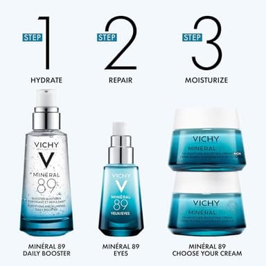 Vichy Mineral 89 Fortifying & Hydrating Daily Skin Booster, Pure Hyaluronic Acid Serum For Face, Plumps & Hydrates, Repairs Skin Barrier, Lightweight Moisturizing Gel, Fragrance Free & Oil-Free - Image 7