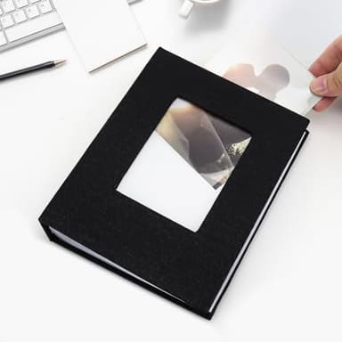 Vienrose Small Photo Album 4x6 holds 100 Photos 2 Pack, Mini Baby Photo Album Linen Cover for Gifts Wedding Family, Black - Image 3