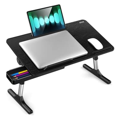 Besign LT05 Adjustable Laptop Table, Lap Desk, Portable Standing Bed Desk, Foldable Sofa Breakfast Tray, Notebook Computer Stand for Reading and Writing, Medium Size, Black - Image 8