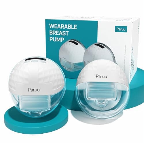 Paruu P10 Hands-Free Breast Pump Wearable, 338mmHg Strong Suction, Low Noise, 4 Modes & 9 Levels, Electric Breast Pump Portable, Smart Display, 19/21/24/28mm Insert/Flange, 2 Pack (White) - Image 1