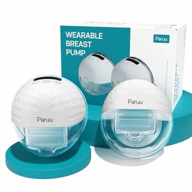Paruu P10 Hands-Free Breast Pump Wearable, 338mmHg Strong Suction, Low Noise, 4 Modes & 9 Levels, Electric Breast Pump Portable, Smart Display, 19/21/24/28mm Insert/Flange, 2 Pack (White) - Image 1