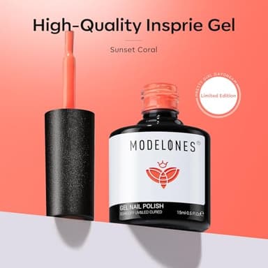 modelones Peach Gel Nail Polish, 15 ML Carly Coral Orange Color Fall Gel Polish Soak Off Led Autumn Nail Art Gel Manicure Salon DIY Gifts - Image 9