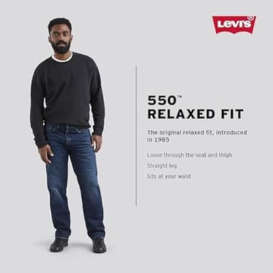Levi's Men's 550 Relaxed Fit Jeans (Also Available in Big & Tall), Dark Stonewash, 42W x 30L - Image 4