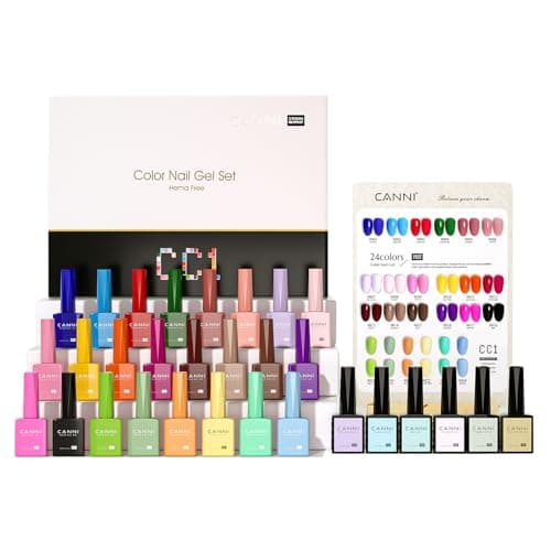 CANNI CC1 30Pcs 9ML Hema-free Gel Nail Polish Set, Black Pink Nude Red Blue Green Gel Polish Kit Color Soak Off LED Nail Gel Polish Set Nail Art Starter Manicure Salon DIY at Home - Image 1