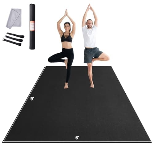 VEVOR Exercise Mat, Non Slip High Density Premium Yoga Mat, Exercise Yoga Mat for Men & Women, Fitness & Exercise Mat with Bag & Carry Strap, for All Types of Home Yoga, Pilate & Floor Workout (9x6ft) - Image 1