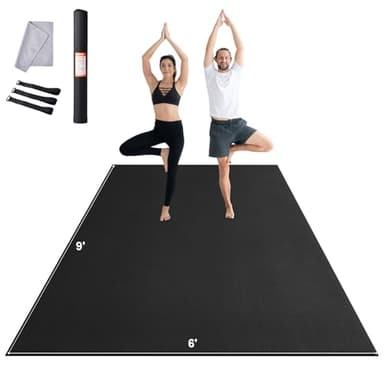 VEVOR Exercise Mat, Non Slip High Density Premium Yoga Mat, Exercise Yoga Mat for Men & Women, Fitness & Exercise Mat with Bag & Carry Strap, for All Types of Home Yoga, Pilate & Floor Workout (9x6ft) - Image 1