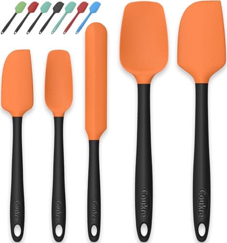 Coukre Silicone Spatula Set of 5,High Temperature Resistant, Food Grade Silicone, Dishwasher Safe, for Baking cooking (Orange) - Image 1