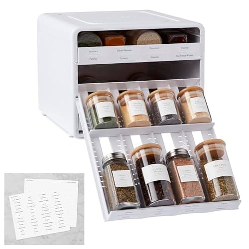 YouCopia SpiceStack Adjustable Spice Rack Organizer, Pull-Down 24-Bottle Seasonings and Spices Holder for Kitchen Cabinet and Pantry Organization with 104 Included Labels - Image 1