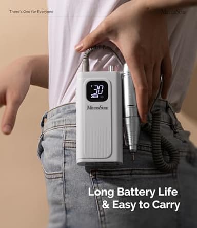 MelodySusie Professional Rechargeable Nail Drill 30000 RPM, Electric Nail File for Shaping, Removing & Polishing Gel Nails, Lightweight & Easy to Use, Ideal for Home & Salon Manicure Pedicure, SC300F - Image 4