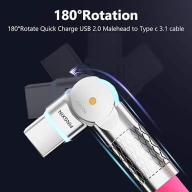 USB C to USB C Cable 10ft 240W 2-Pack USB 2.0, Type C Charging Cable for iPhone 15, Samsung Galaxy S23, MacBook Pro 2020, iPad Pro, iPad Air 4, Pixel and More. Black+Pink - Image 2