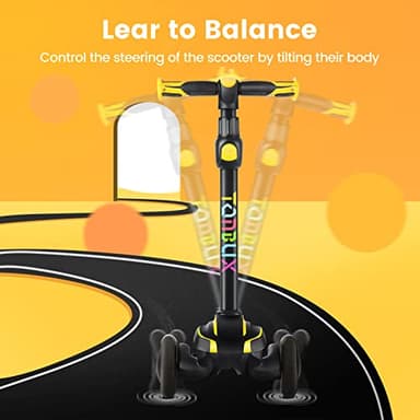 TONBUX Kids Scooter for Age 3-12, Toddler Scooter with 4 Adjustable Heights, Light Up 3-Wheels Scooters, Shock Absorption Design, Lean to Steer, Balance Training Scooters for Kids - Image 6