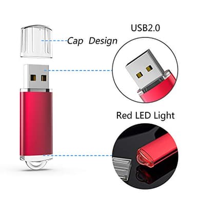 RAOYI 10PCS 16G USB Flash Drive USB 2.0 Memory Stick Thumb Drive Jump Drive Pen Drive-Red - Image 2