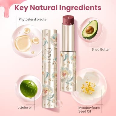 CATKIN Glossy Lip Balm Ultra Hydating Glow Lip Tinted Jelly Plump Melting Balm Shea Butter Repair Soothing For Dry Lips Dewy Finished 0.12 oz C04 PEONY - Image 4