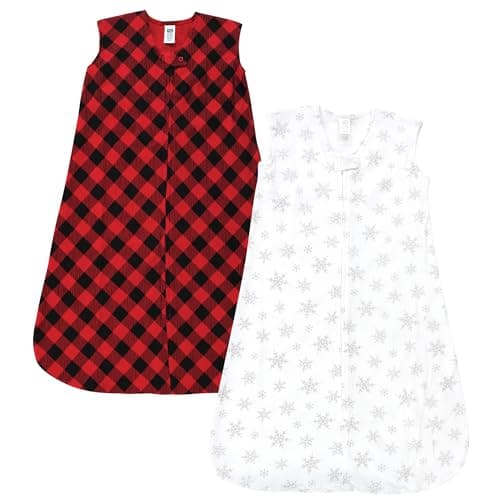 Hudson Baby Unisex Baby Thermal Sleeveless Sleeping Bag 2pk, Snowflake, 6-12 Months - Image 1