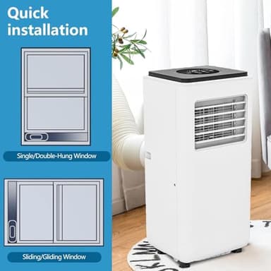 Portable Air Conditioners 8000 BTU, Energy Efficient AC Unit with Remote Control, 24H Timer, Quiet Operation for Bedroom, Office, Dorm Rooms Up to 350 Sq. Ft, White (8,000 BTU Black Top) - Image 7