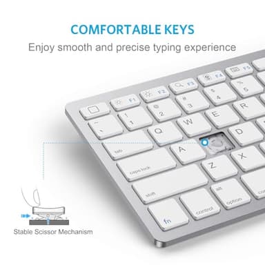 OMOTON Bluetooth Keyboard Compatible with iPad 10th Generation, iPad 10.2 (9th/8th/7th), iPad Pro 13/12.9/11 inch, iPad Air/Mini and More iOS Devices, White - Image 8